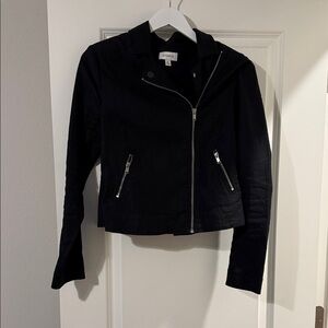 Evereve Black Asymmetrical Zip Moto Jacket